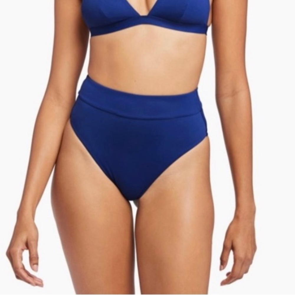 NWT👙VITAMIN A Swim Ibiza High Waist Bottom in Blue, Size 6/Small
